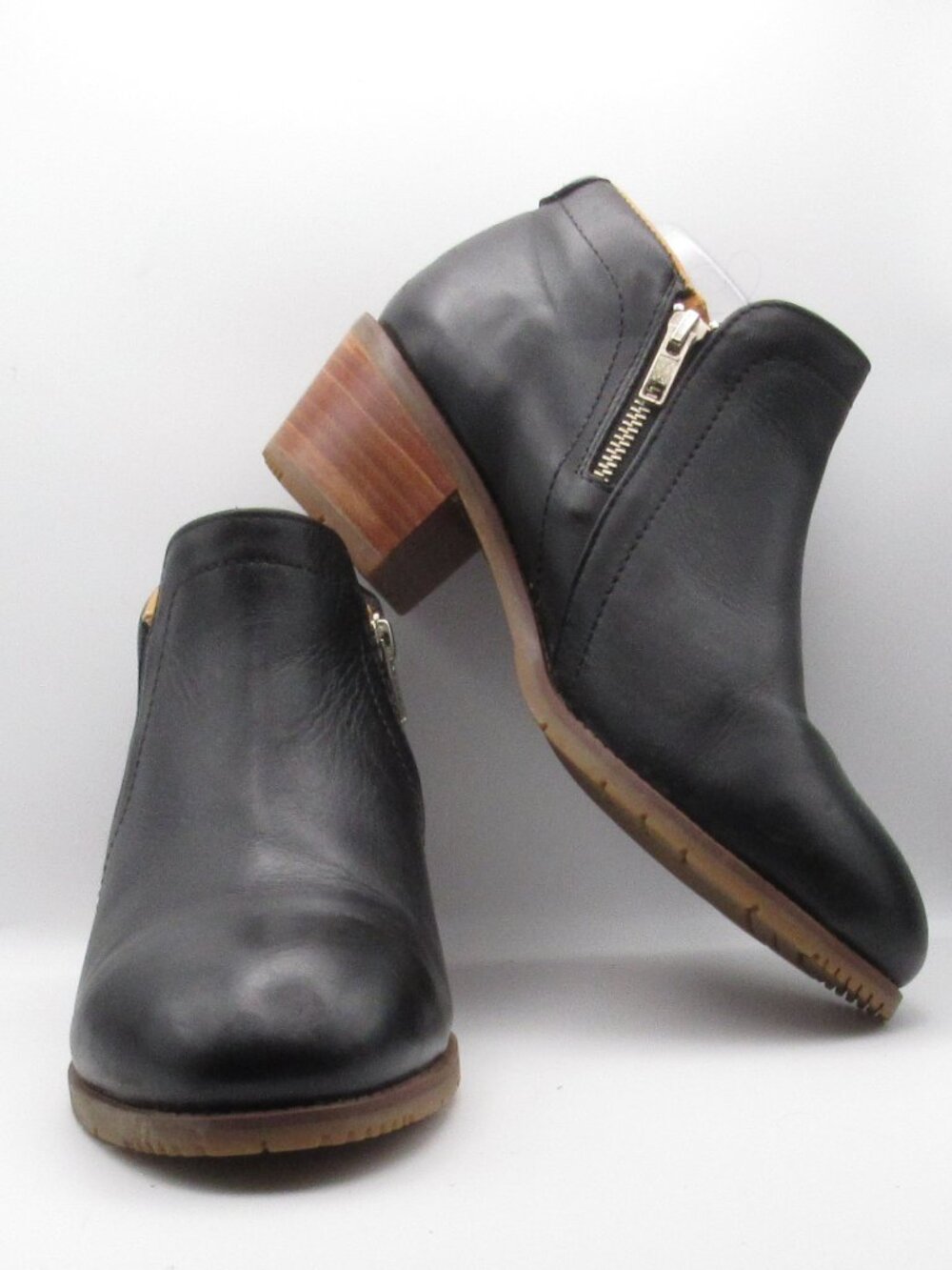 Xena Black Gravity Work Wear Safety Steel Toe Leather Ankle Boots Size 9W EUC